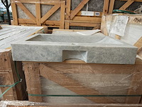 Natuursteen grey marmer wastafel 70x46x10 cm - afbeelding 4 van  4