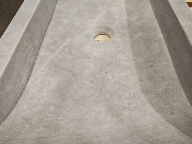Natuursteen grijs marmer wastafel 70x40x10 cm - afbeelding 6 van  7