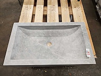Natuursteen grijs marmer wastafel 70x40x10 cm - afbeelding 4 van  7