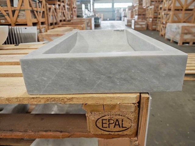 Natuursteen grijs marmer wastafel 70x40x10 cm - afbeelding 2 van  7