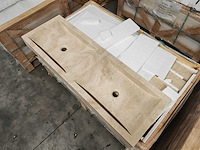 Natuursteen light travertin dubbele wastafel 120x40x10 cm - afbeelding 3 van  5