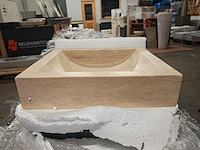 Natuursteen light travertin wastafel 45x40x10 cm - afbeelding 3 van  3