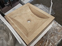 Natuursteen light travertin wastafel 45x40x10 cm - afbeelding 2 van  6