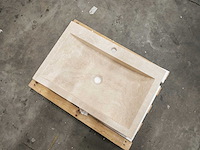 Natuursteen light travertin wastafel 70x46x10 cm - afbeelding 4 van  6
