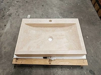 Natuursteen light travertin wastafel 70x46x10 cm