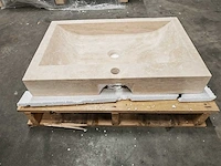 Natuursteen light travertin wastafel 70x46x10 cm - afbeelding 3 van  6
