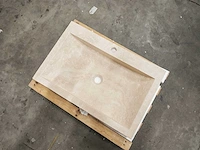 Natuursteen light travertin wastafel 70x46x10 cm - afbeelding 4 van  6
