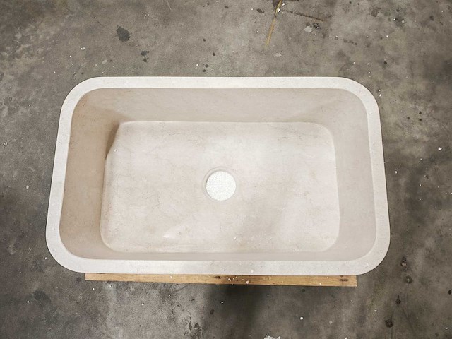 Natuursteen light travertin wastafel 76x46x26 cm - afbeelding 2 van  5