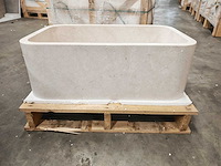 Natuursteen light travertin wastafel 76x46x26 cm - afbeelding 3 van  5