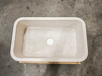 Natuursteen light travertin wastafel 76x46x26 cm - afbeelding 2 van  5