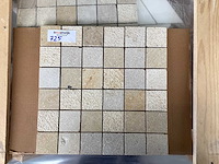 Natuursteen limestone beige mix 5x5 cm mozaïektegel 30x30 cm 105 stuks - afbeelding 1 van  8