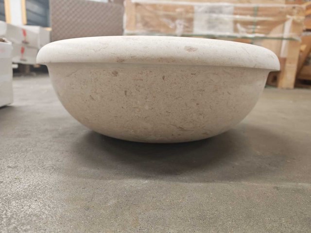 Natuursteen limestone waskom 40,6x15 cm - afbeelding 3 van  4