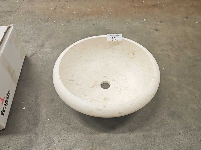 Natuursteen limestone waskom 40,6x15 cm - afbeelding 1 van  6