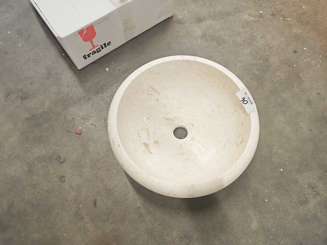 Natuursteen limestone waskom 40,6x15 cm - afbeelding 2 van  6