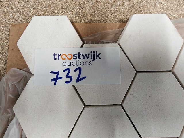 Natuursteen limestone wit hexagon 33x28 cm mozaïektegel 4,07 m² - afbeelding 2 van  2