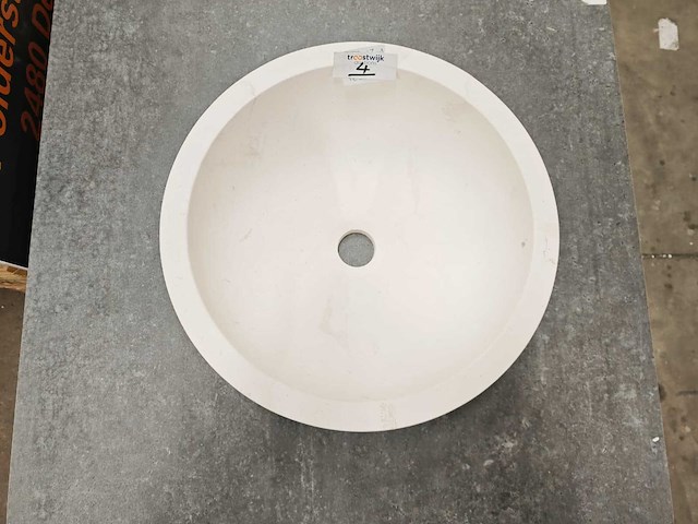 Natuursteen limestone wit waskom 40,6x15 cm - afbeelding 3 van  6