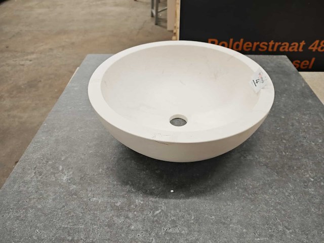 Natuursteen limestone wit waskom 40,6x15 cm - afbeelding 2 van  6