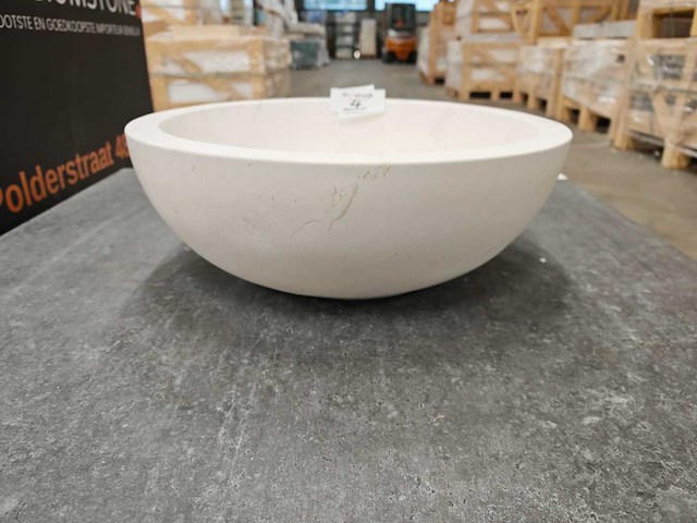 Natuursteen limestone wit waskom 40,6x15 cm - afbeelding 4 van  6