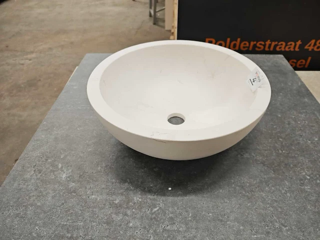 Natuursteen limestone wit waskom 40,6x15 cm - afbeelding 2 van  6