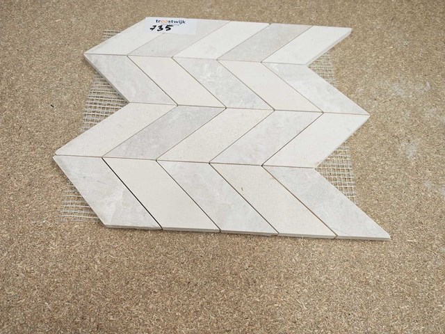 Natuursteen marmer beige mozaïektegel 29x29 cm 7 stuks - afbeelding 2 van  7