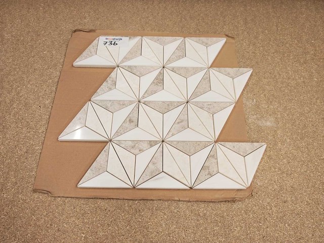 Natuursteen marmer beige mozaïektegel 31x36 cm 8 stuks - afbeelding 3 van  7