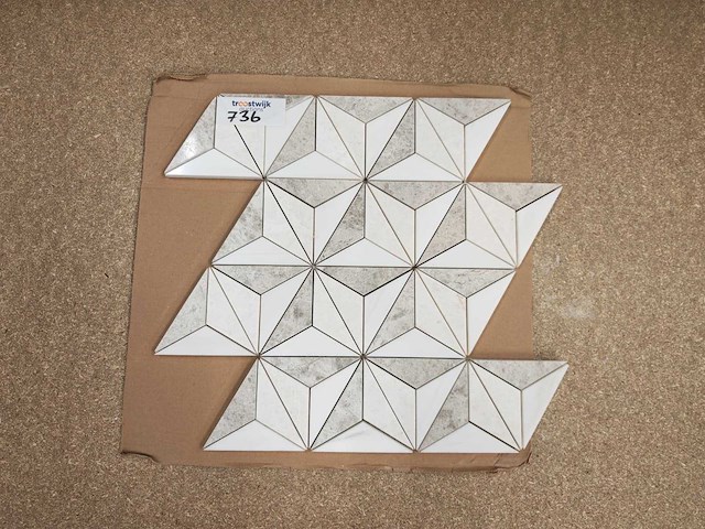 Natuursteen marmer beige mozaïektegel 31x36 cm 8 stuks - afbeelding 4 van  7