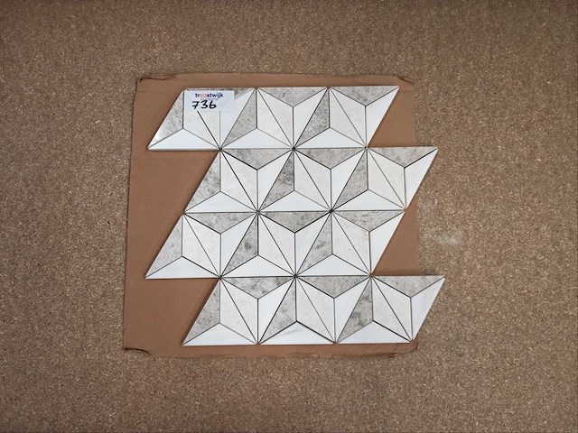 Natuursteen marmer beige mozaïektegel 31x36 cm 8 stuks - afbeelding 1 van  7