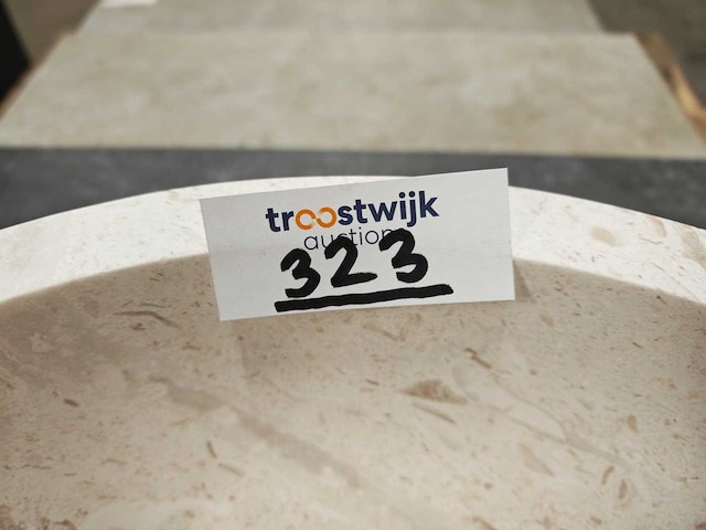 Natuursteen marmer beige waskom 40,6x15 cm - afbeelding 4 van  4