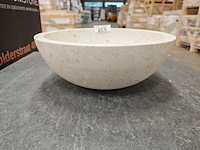 Natuursteen marmer beige waskom 40,6x15 cm - afbeelding 4 van  6
