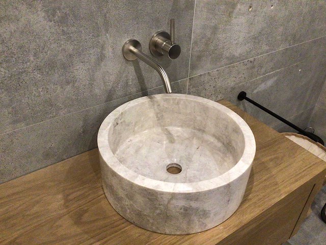 Natuursteen marmer beige wastafel 40,6x15 cm - afbeelding 3 van  4