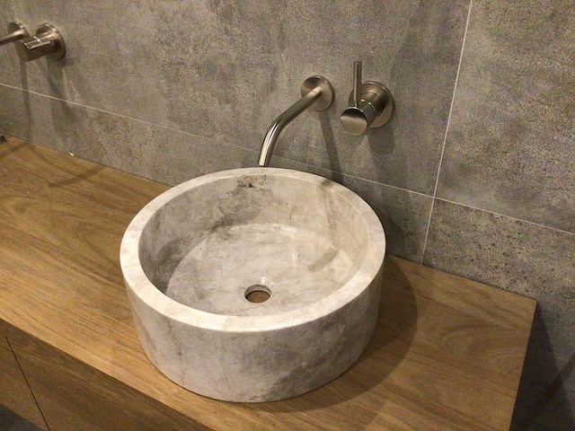 Natuursteen marmer beige wastafel 40,6x15 cm - afbeelding 4 van  4