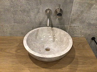 Natuursteen marmer beige wastafel 40,6x15 cm - afbeelding 2 van  5