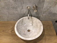 Natuursteen marmer beige wastafel 40,6x15 cm - afbeelding 1 van  5