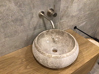 Natuursteen marmer beige wastafel 40,6x15 cm - afbeelding 4 van  5