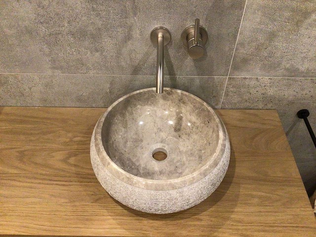 Natuursteen marmer beige wastafel 40,6x15 cm - afbeelding 2 van  5