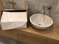 Natuursteen marmer beige wastafel 40,6x15 cm - afbeelding 4 van  5