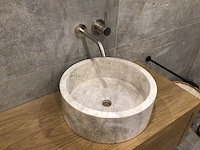 Natuursteen marmer beige wastafel 40,6x15 cm - afbeelding 3 van  5