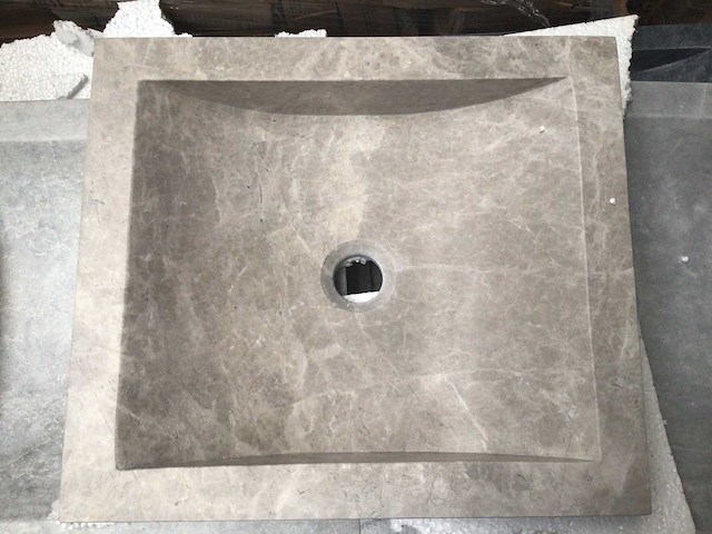 Natuursteen marmer beige wastafel 45x40 cm - afbeelding 2 van  8