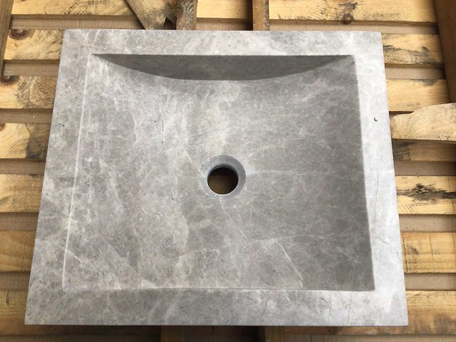 Natuursteen marmer beige wastafel 45x40 cm - afbeelding 6 van  8