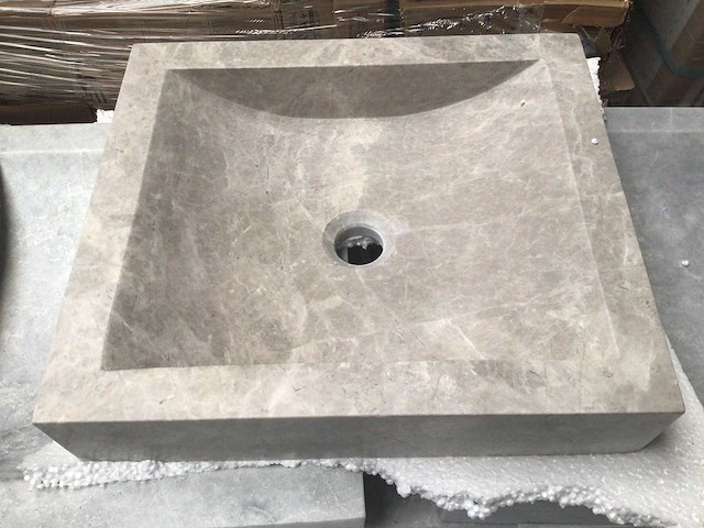 Natuursteen marmer beige wastafel 45x40 cm - afbeelding 3 van  8