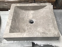 Natuursteen marmer beige wastafel 45x40 cm - afbeelding 3 van  8