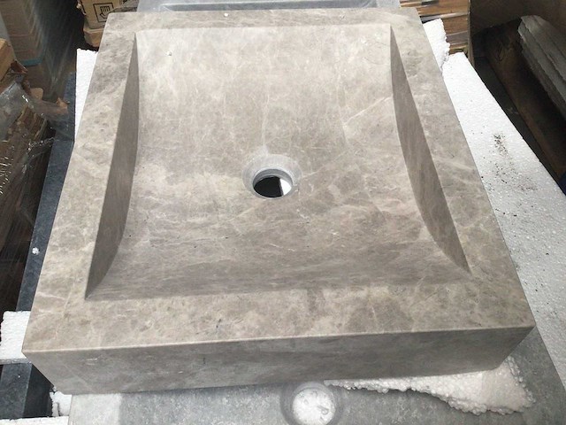 Natuursteen marmer beige wastafel 45x40 cm - afbeelding 4 van  8