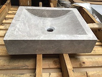 Natuursteen marmer beige wastafel 45x40 cm - afbeelding 8 van  8