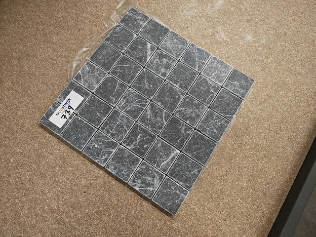 Natuursteen marmer black 5x5 cm mozaïektegel 30x30 cm 29 stuks - afbeelding 3 van  7