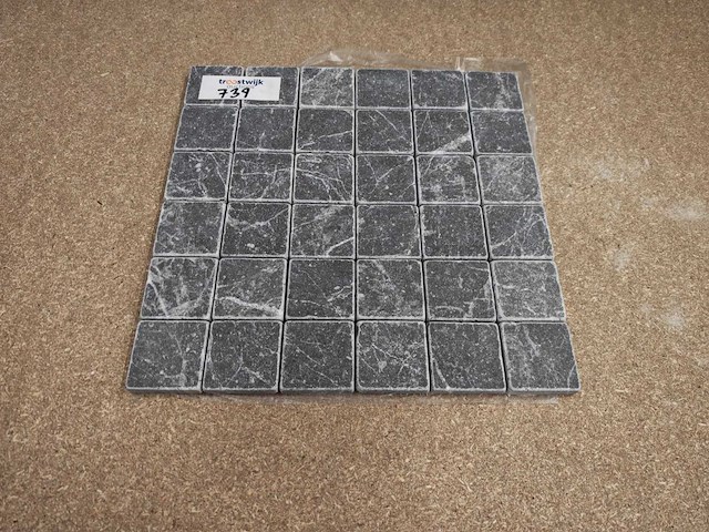 Natuursteen marmer black 5x5 cm mozaïektegel 30x30 cm 29 stuks - afbeelding 2 van  7