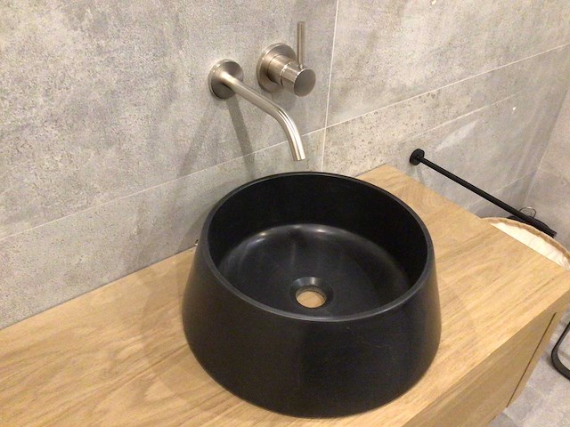 Natuursteen marmer black wastafel 40x15 cm - afbeelding 2 van  2