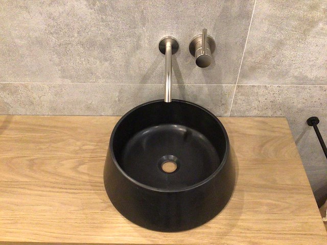 Natuursteen marmer black wastafel 40x15 cm - afbeelding 2 van  4