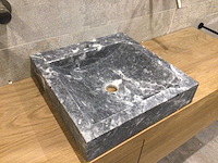 Natuursteen marmer black wastafel 45x46 cm - afbeelding 4 van  4