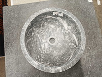 Natuursteen marmer blauw waskom 40,6x15 cm - afbeelding 1 van  8