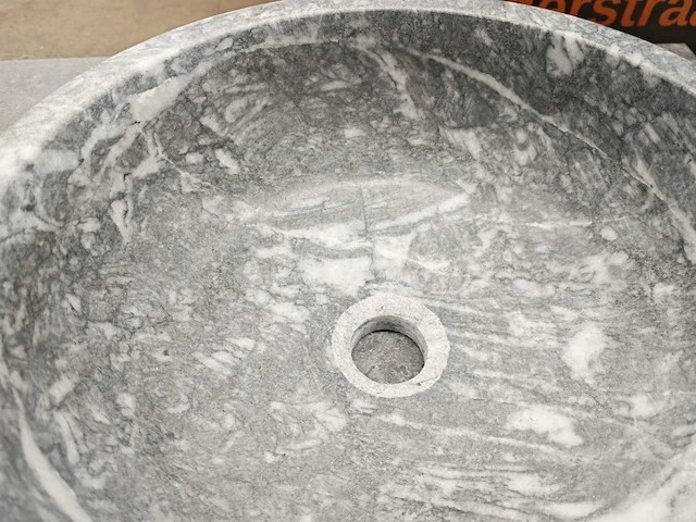 Natuursteen marmer blauw waskom 40,6x15 cm - afbeelding 6 van  7